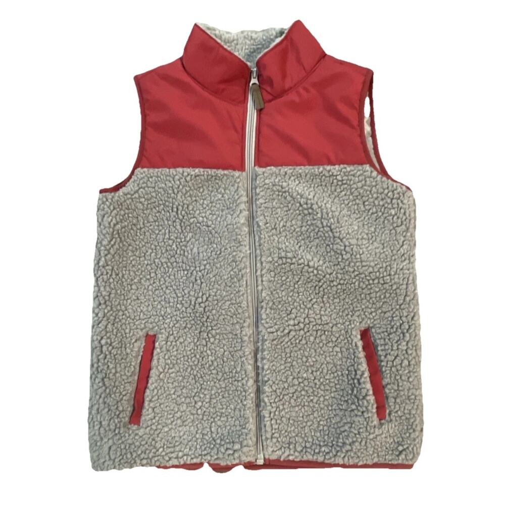 Carter’s 10/10A Gray + Maroon Sherpa Fleece Vest Color‎ Block Warm